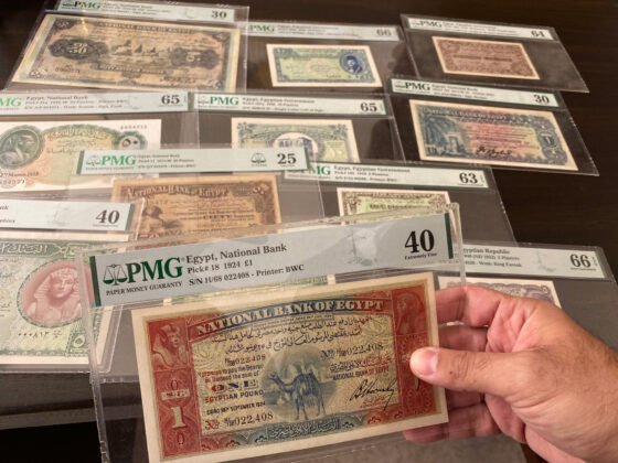 Ahmed Kadri is ranked the ﬁrst collector of old Egyptian currency